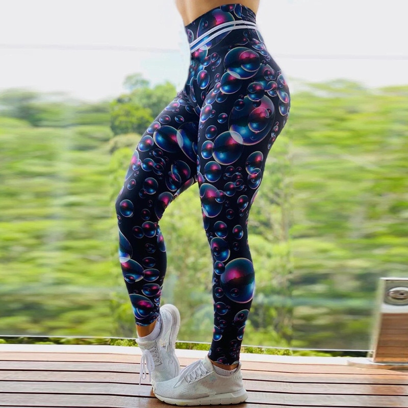 Workout High Waisted Leggings with Print